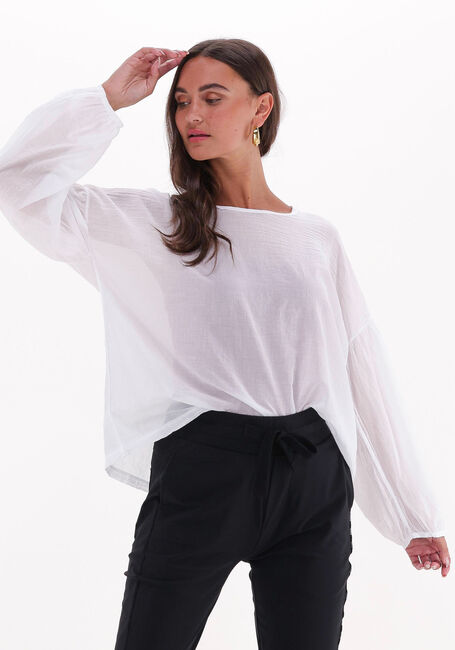 Weiße 10DAYS Bluse BALLOON SLEEVE BLOUSE - large