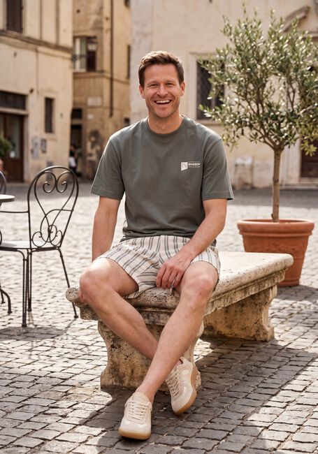 Ecru ANERKJENDT Kurze Hose AKJAN STRUC STRIPE2 SHORT - large
