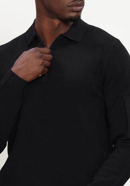 Schwarze GENTI Pullover POLO ZIP LS - large