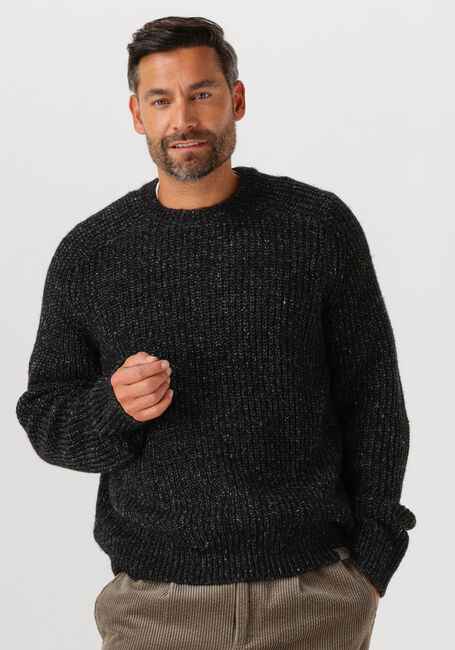 Schwarze CALVIN KLEIN Pullover LS NOVELTY YARN RAGLAN CREWNK SW - large