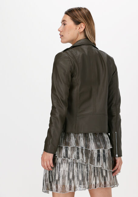 Grüne GOOSECRAFT Lederjack GC JULIA BIKER - large