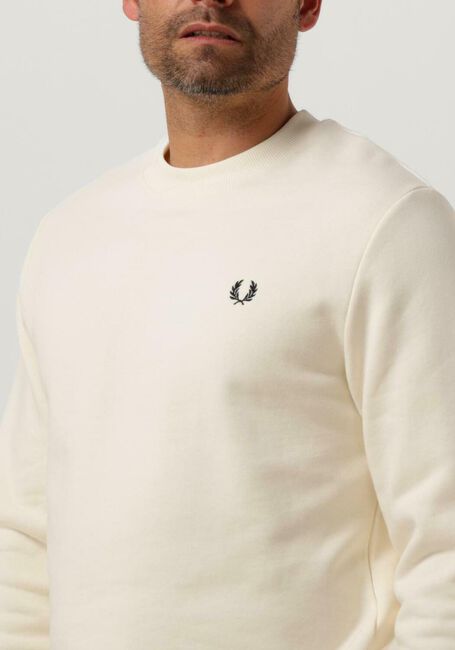 Ecru FRED PERRY Pullover CREW NECK SWEATSHIRT - large
