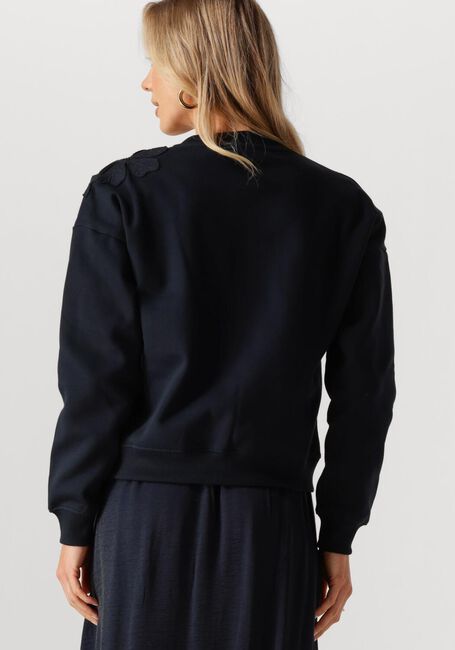 Dunkelblau JANSEN AMSTERDAM Pullover GABY TRUI SW 156 LONG SLEEVE FLOWER DETAIL - large