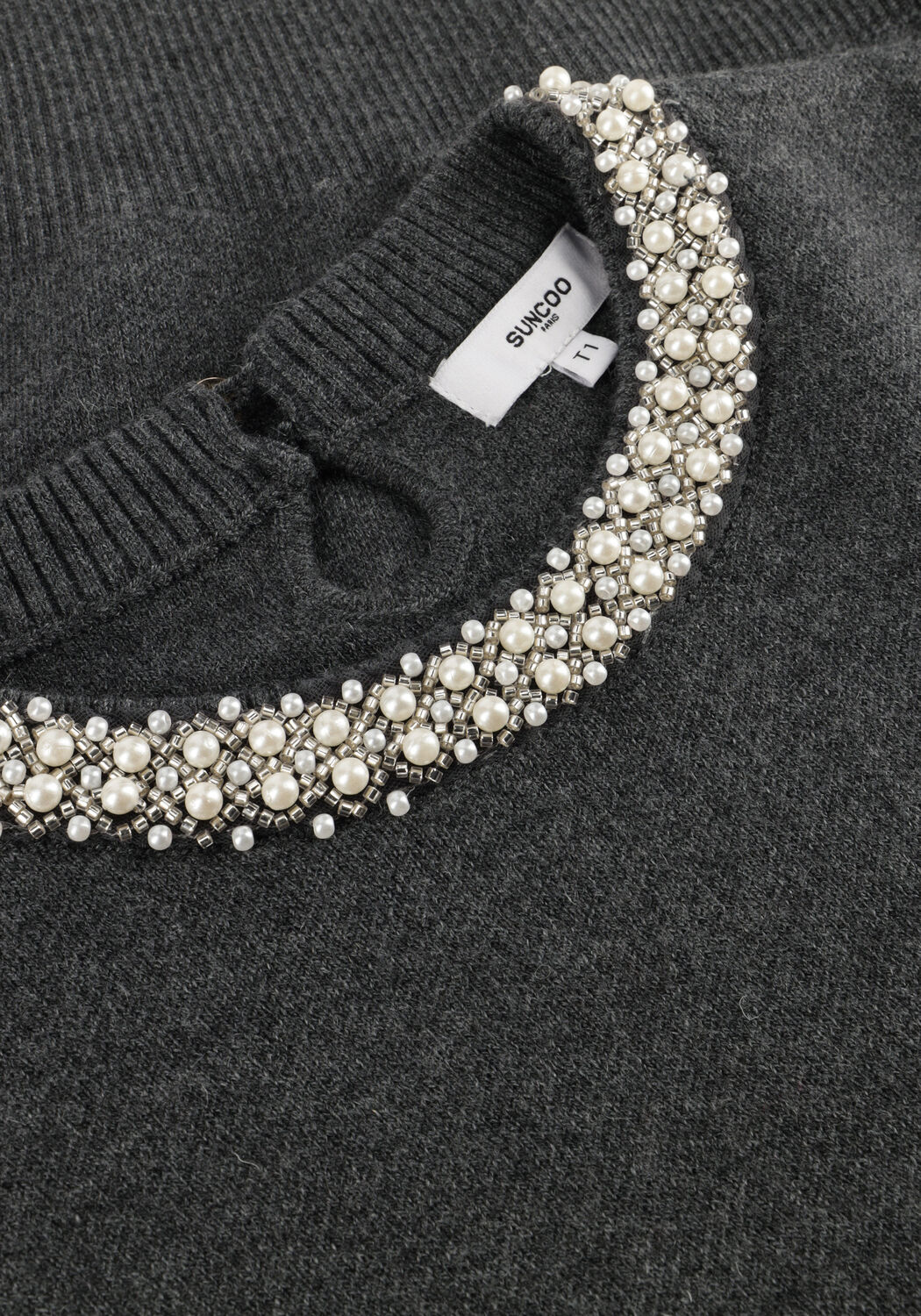 Dunkelgrau SUNCOO Pullover PEARL - large