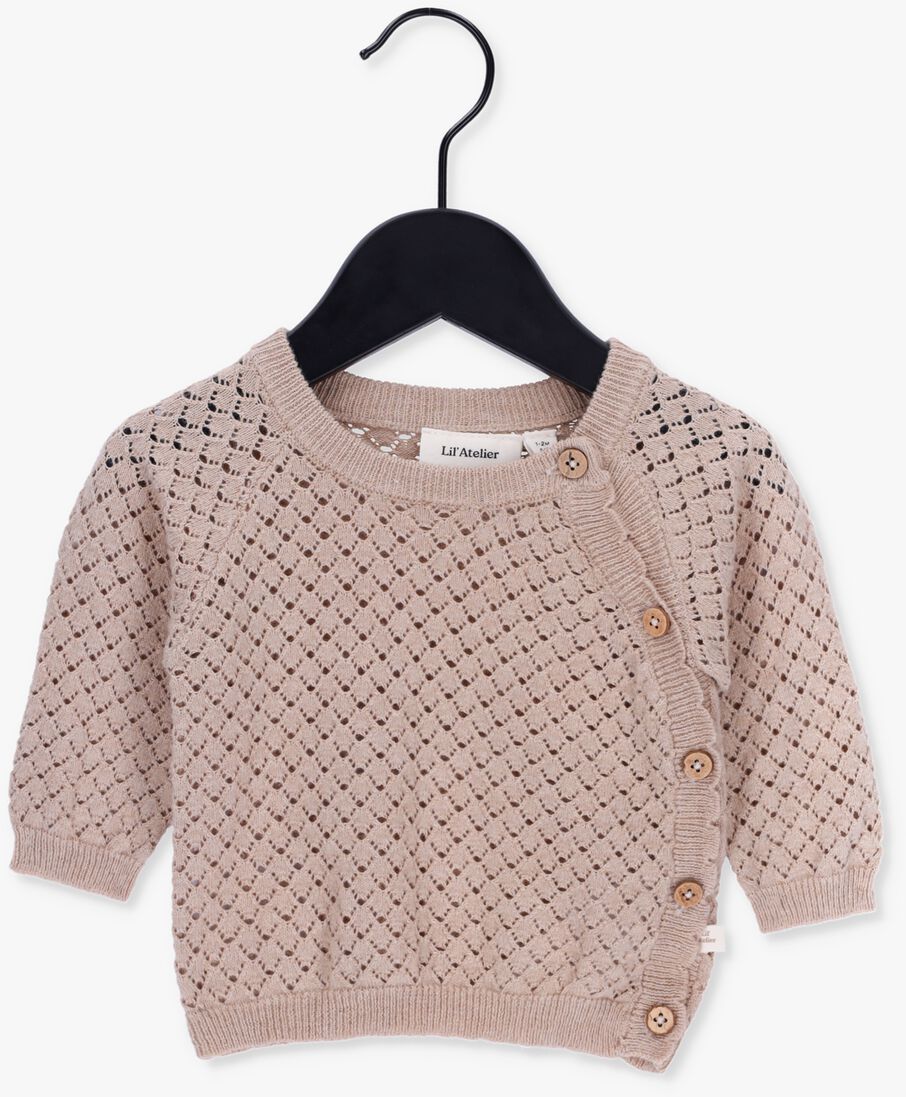 beige lil' atelier pullover nbfleaf ls wrap knit