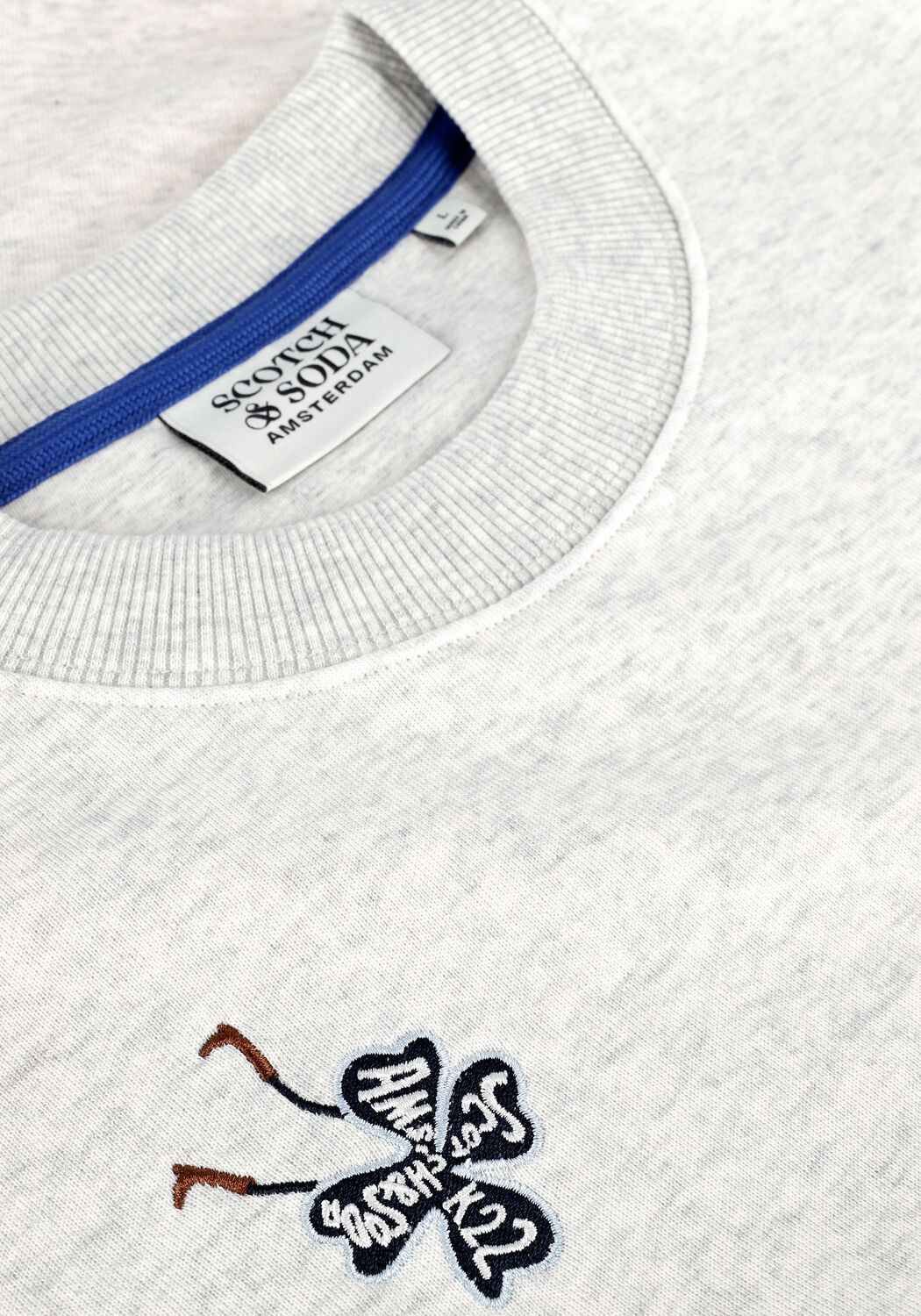 Hellgrau SCOTCH & SODA Sweatshirt EMBROIDERED CREW-NECK SWEATSHI - large