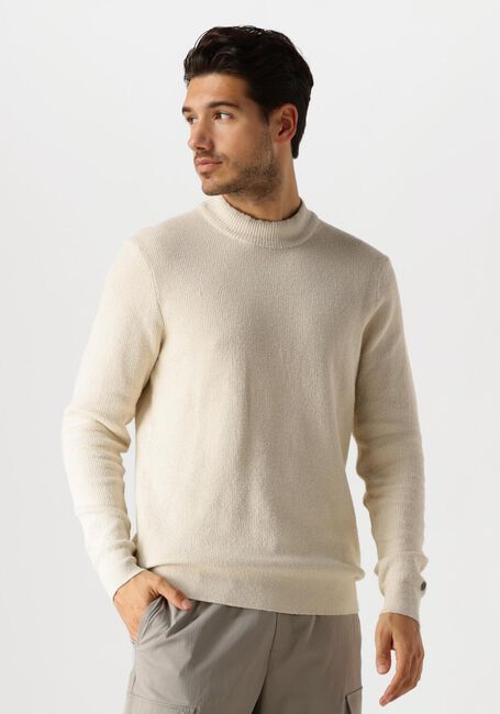 Beige CAST IRON Pullover MOCK NECK FINE BOUCLE - large