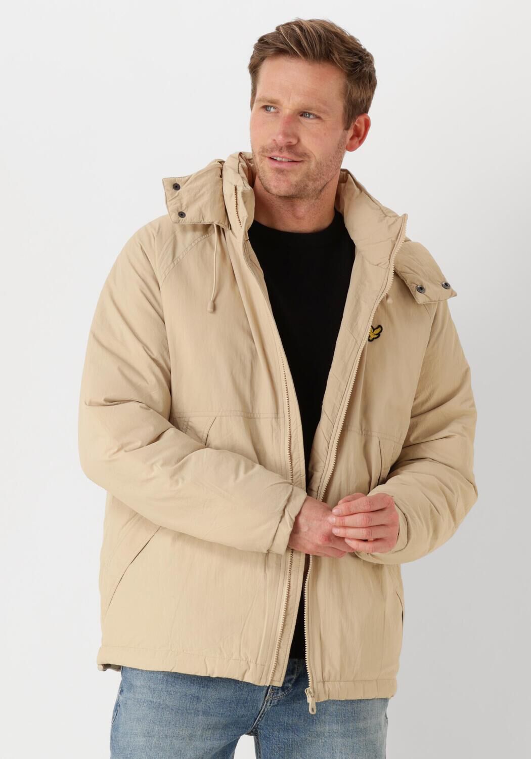 Beige padded jacket hot sale