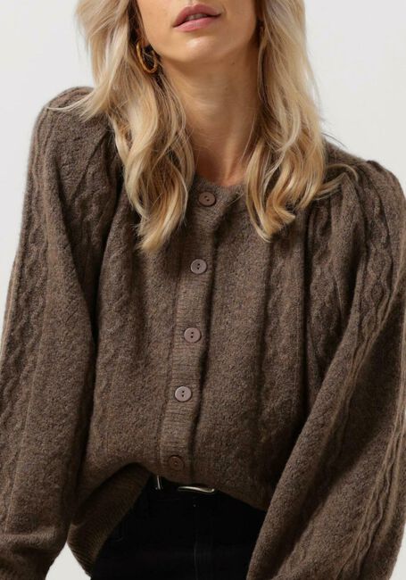 Taupe CO'COUTURE Strickjacke PIXIE POINTELLE CARDIGAN - large