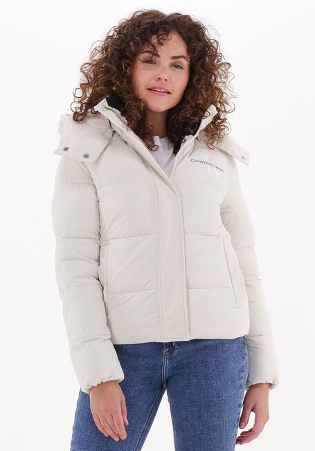 Weiße CALVIN KLEIN Wattierte Jack MW NON-DOWN SHORT PUFFER - large
