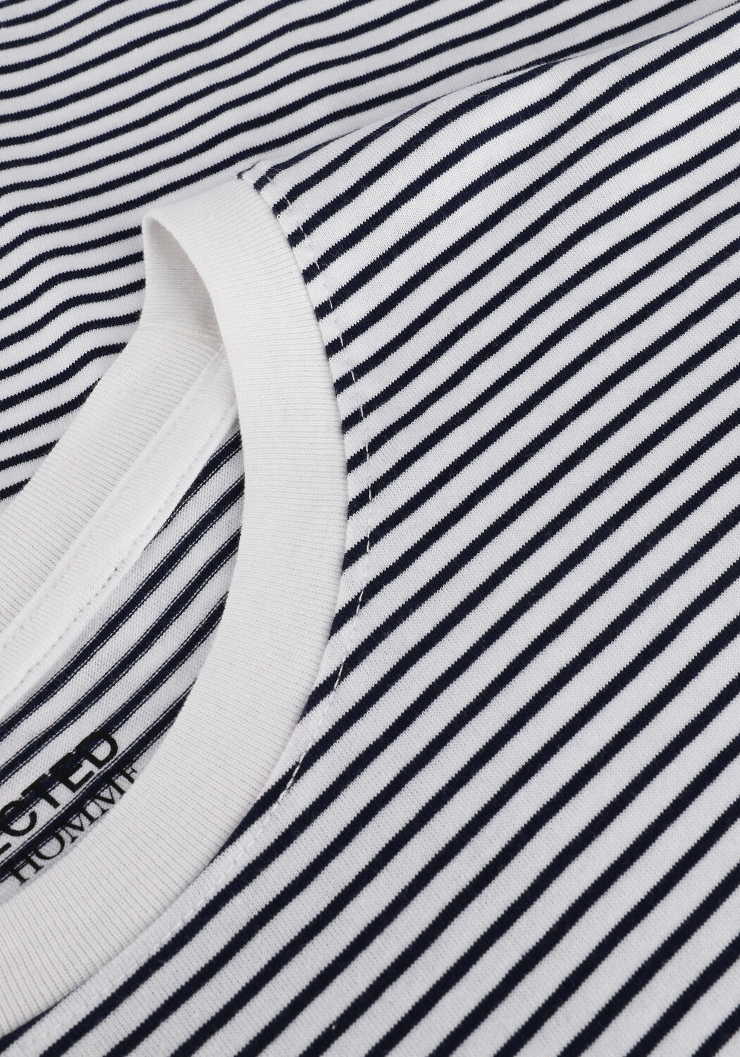 Wei&szlig;e SELECTED MEN T-shirt SLHNORMAN180 STRIPE SS O-NECK - large