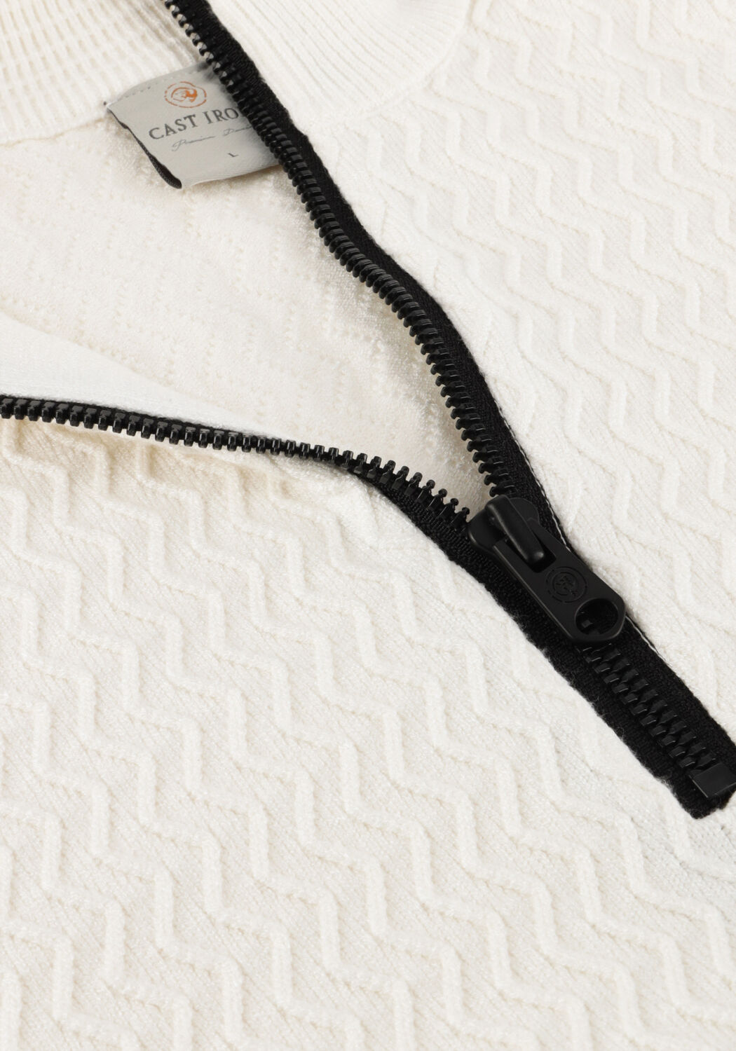 Wei&szlig;e CAST IRON Pullover HALF ZIP COLLAR ECOVERO - large