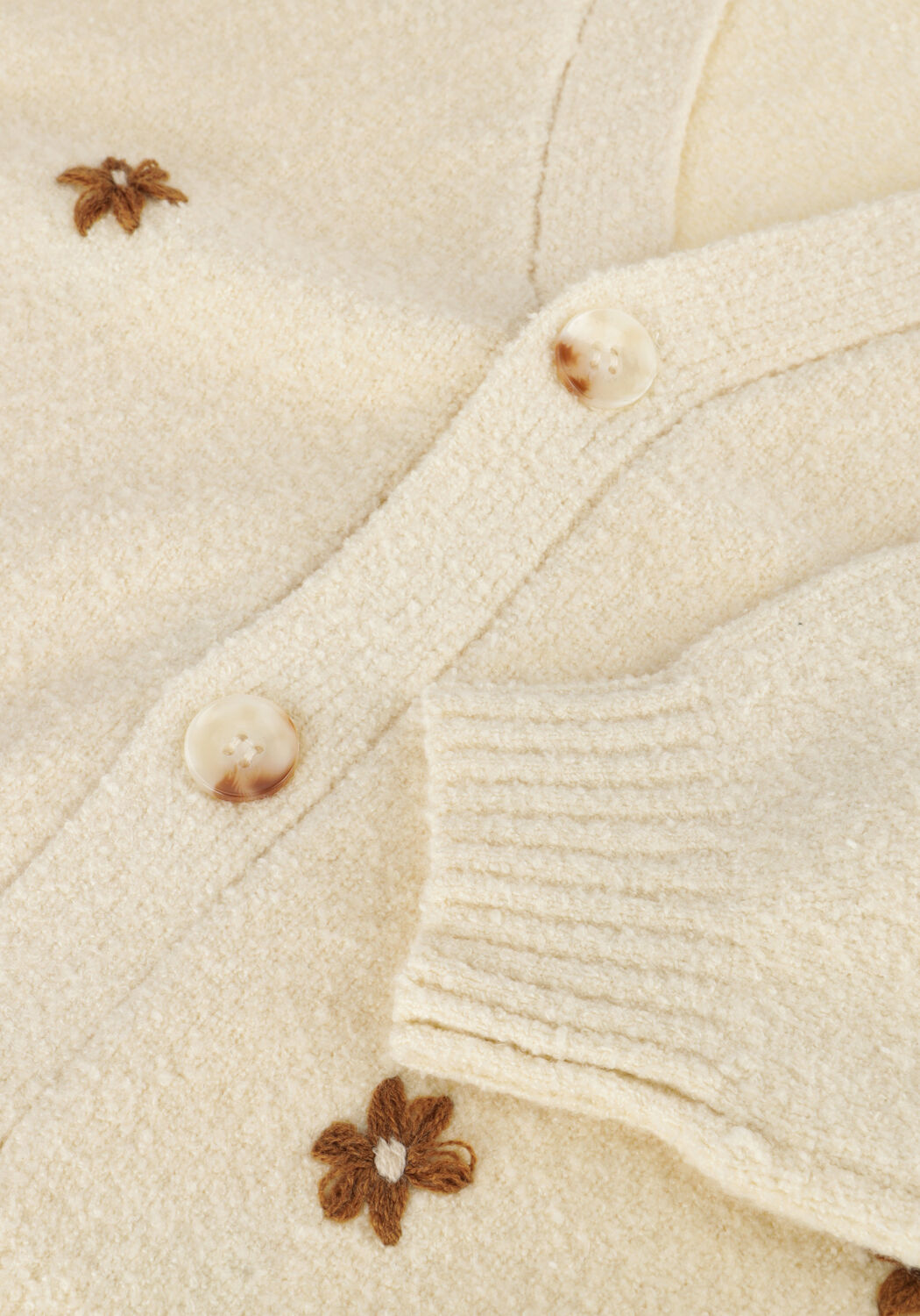 Beige RYLEE + CRU Strickjacke BOXY CROP CARDIGAN FLOWERS - large