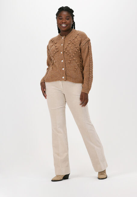 Camelfarbene OBJECT Strickjacke JOCELYN KNIT CARDIGAN - large