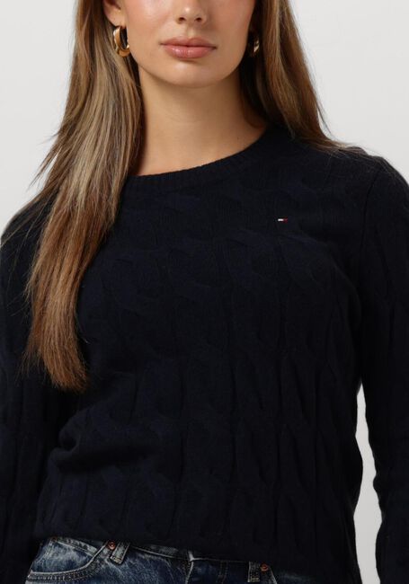 Dunkelblau TOMMY HILFIGER Pullover SOFT WOOL CABLE ROLL-NK - large