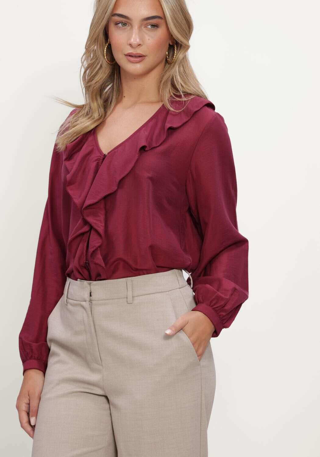 Bordeaux MSCH COPENHAGEN Blusen MSCHISRA SHIRT - large