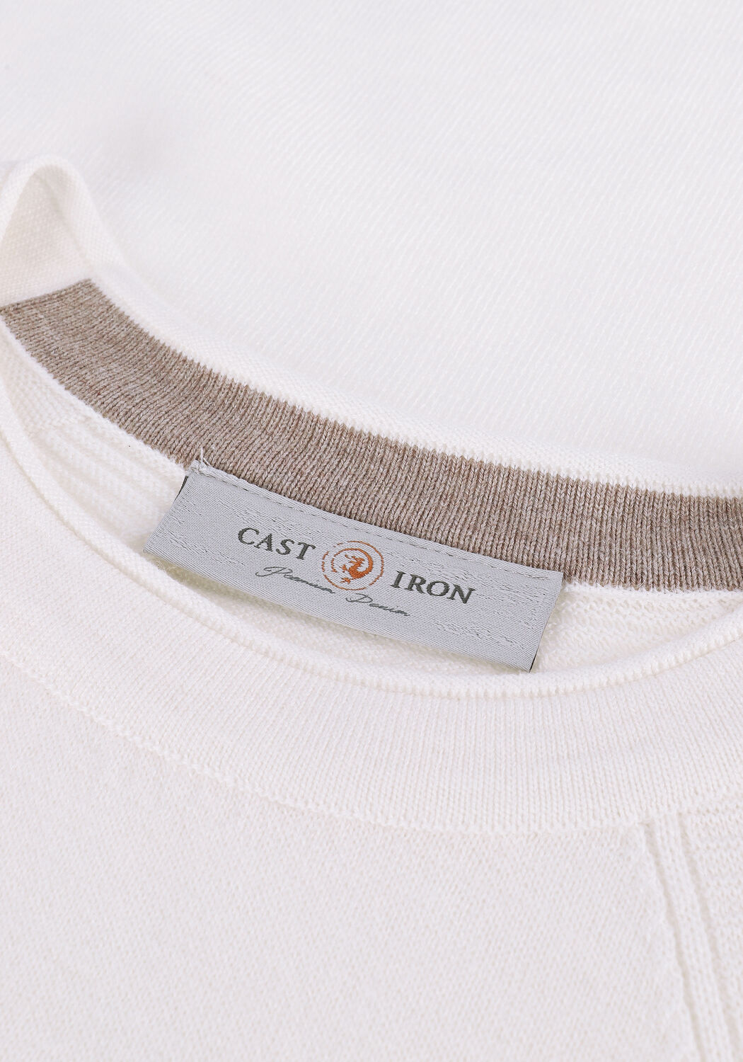 Wei&szlig;e CAST IRON Pullover R-NECK TECH MERINO - large