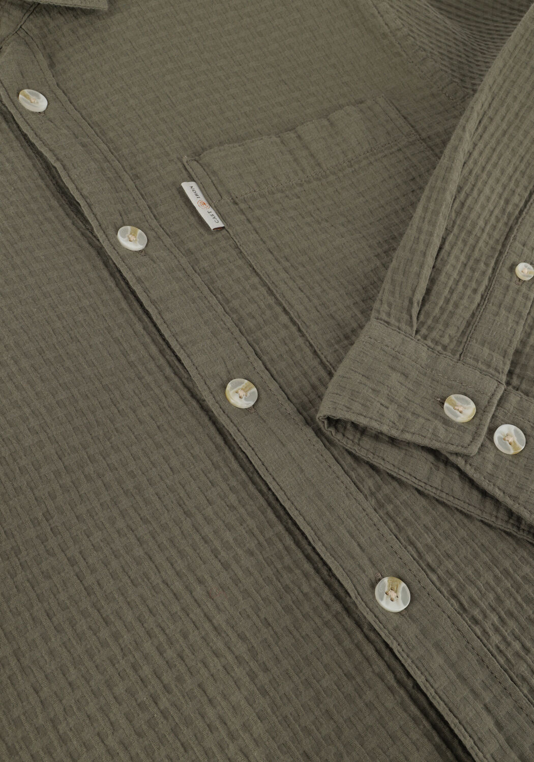 Gr&uuml;ne CAST IRON Casual-Oberhemd LONG SLEEVE SHIRT SQUARE STRUCTURE REGULAR FIT - large