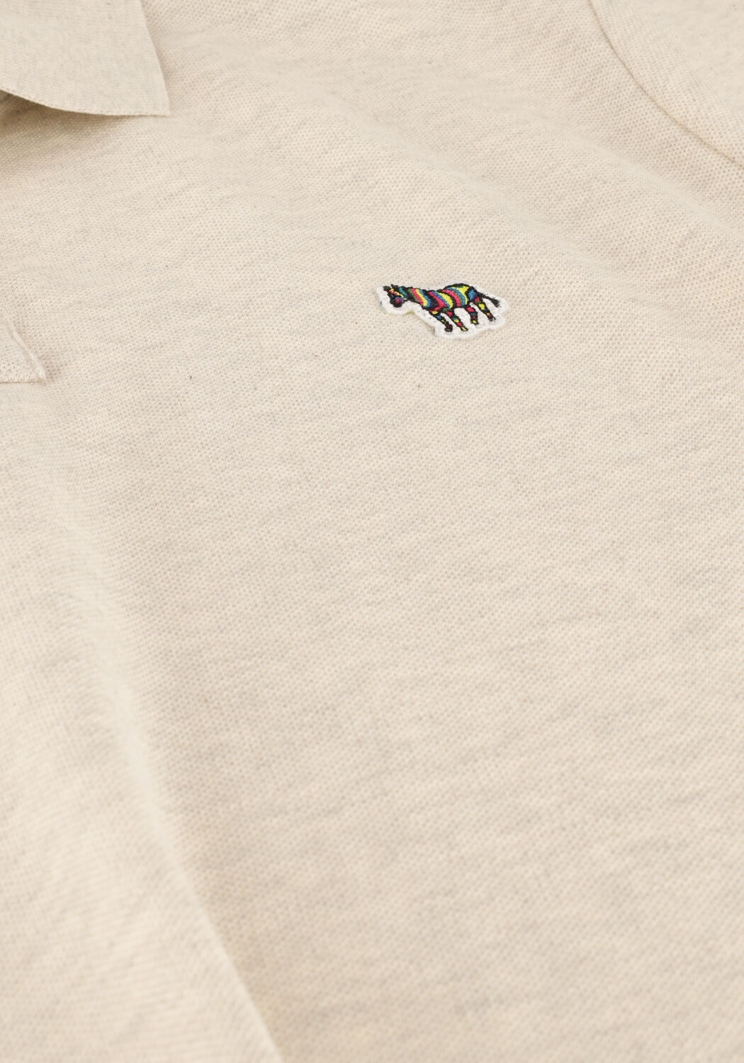 Beige PS PAUL SMITH Polo-Shirt MENS SLIM FIT SS POLO SHIRT ZEBRA - large