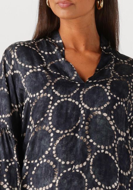 Schwarze SUMMUM Blusen TOP ALL OVER PRINT - large