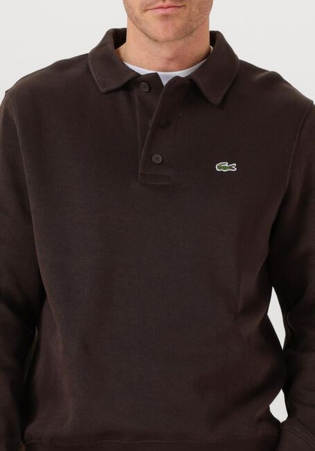 Braune LACOSTE Pullover CLASSIC FIT POLO COLLAR RIBBED POLO - large