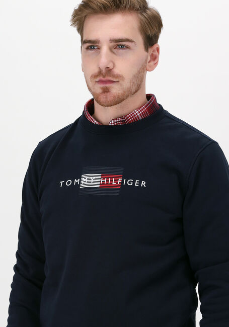 Dunkelblau TOMMY HILFIGER Sweatshirt LINES HILFIGER CREWNECK - large
