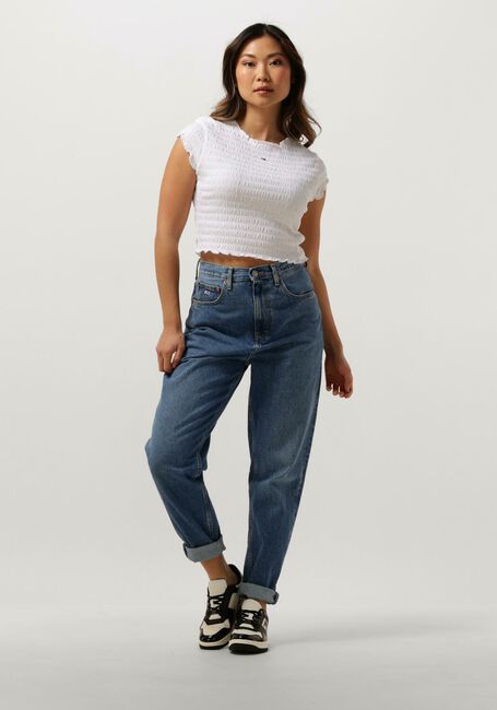 Weiße TOMMY JEANS Top TJW SLIM SMOCK TEE - large