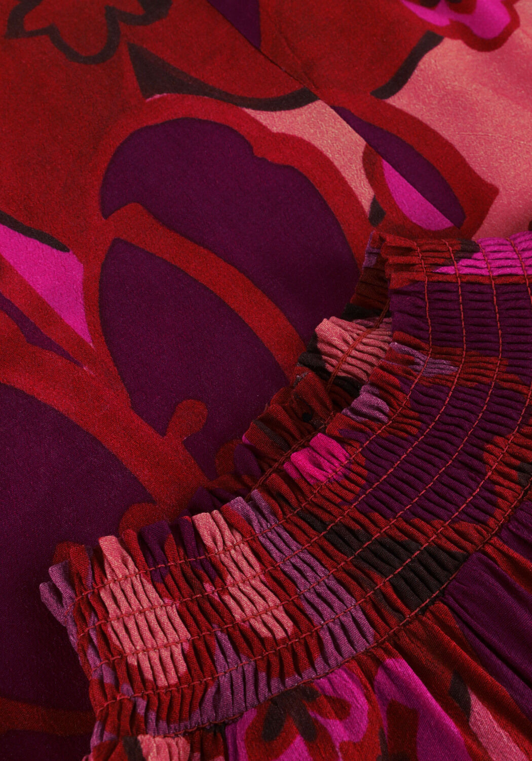 Rosane JANSEN AMSTERDAM Minikleid WFP598 DRESS PRINT WITH SMOCKED TURTLE NECK - large