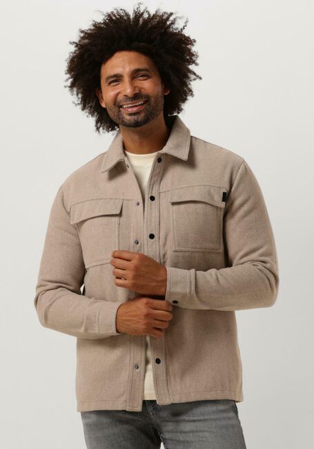 Sand PUREWHITE Overshirt WOOL LOOK OVERSHIRT WITH POCKET AT FRONT - large