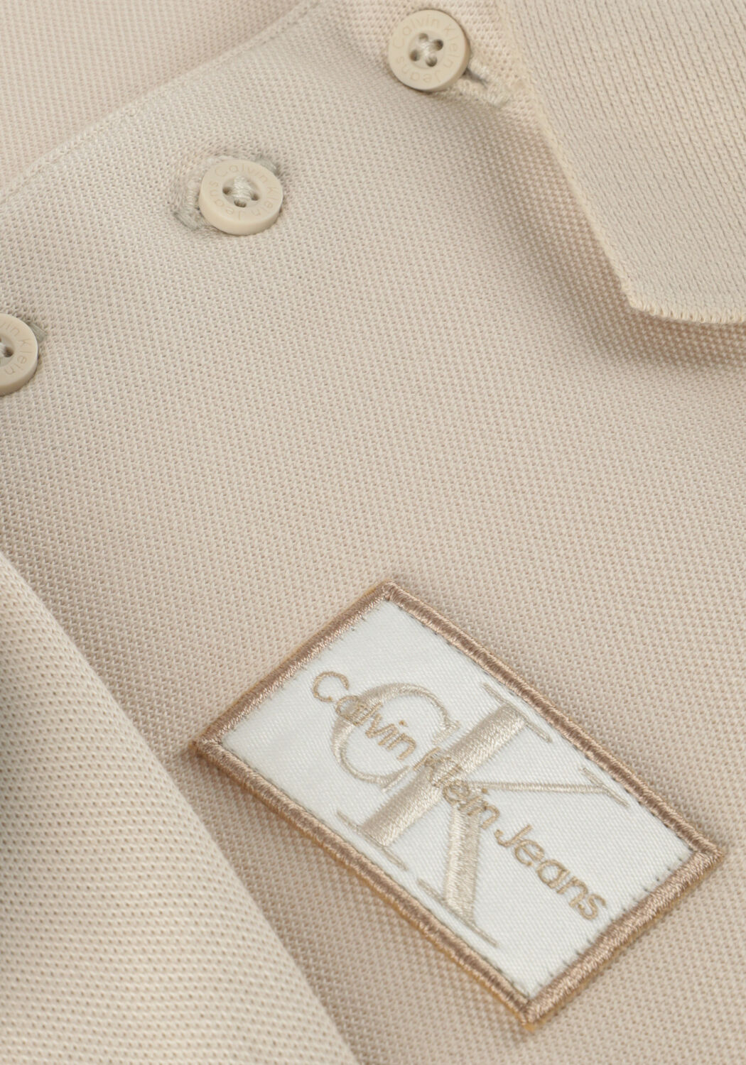 Beige CALVIN KLEIN Polo-Shirt BADGE PIQUE SS POLO - large