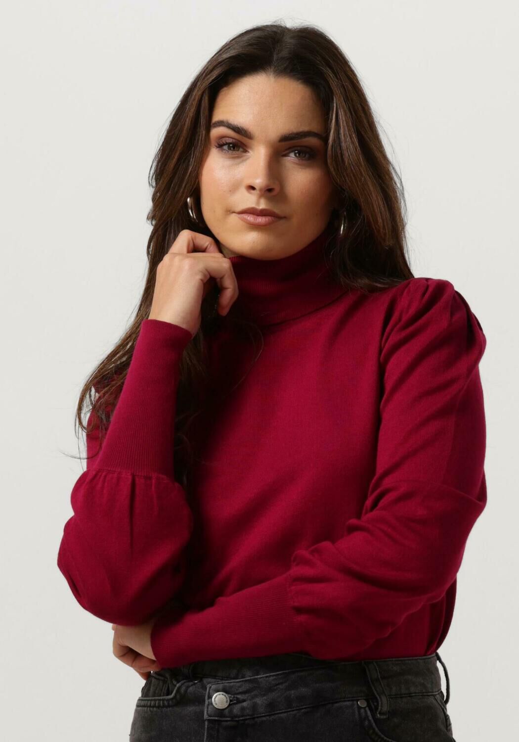 Rollkragenpullover damen bordeaux