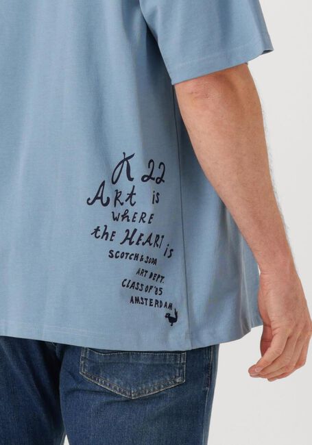 Hellblau SCOTCH & SODA T-shirt LOOSE-FIT ARTWORK T-SHIRT - large