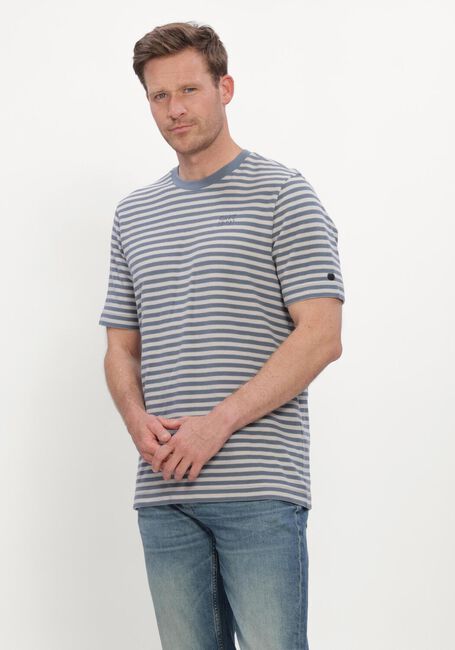 Blaue CAST IRON T-shirt SHORT SLEEVE R-NECK REGULAR FIT WAFFLE STRIPE - large