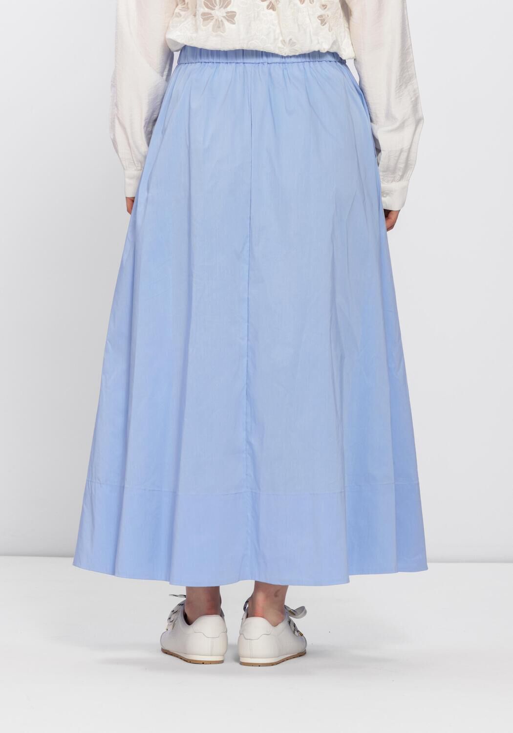 Blaue NEO NOIR Midirock YARA LONG POPLIN SKIRT - large