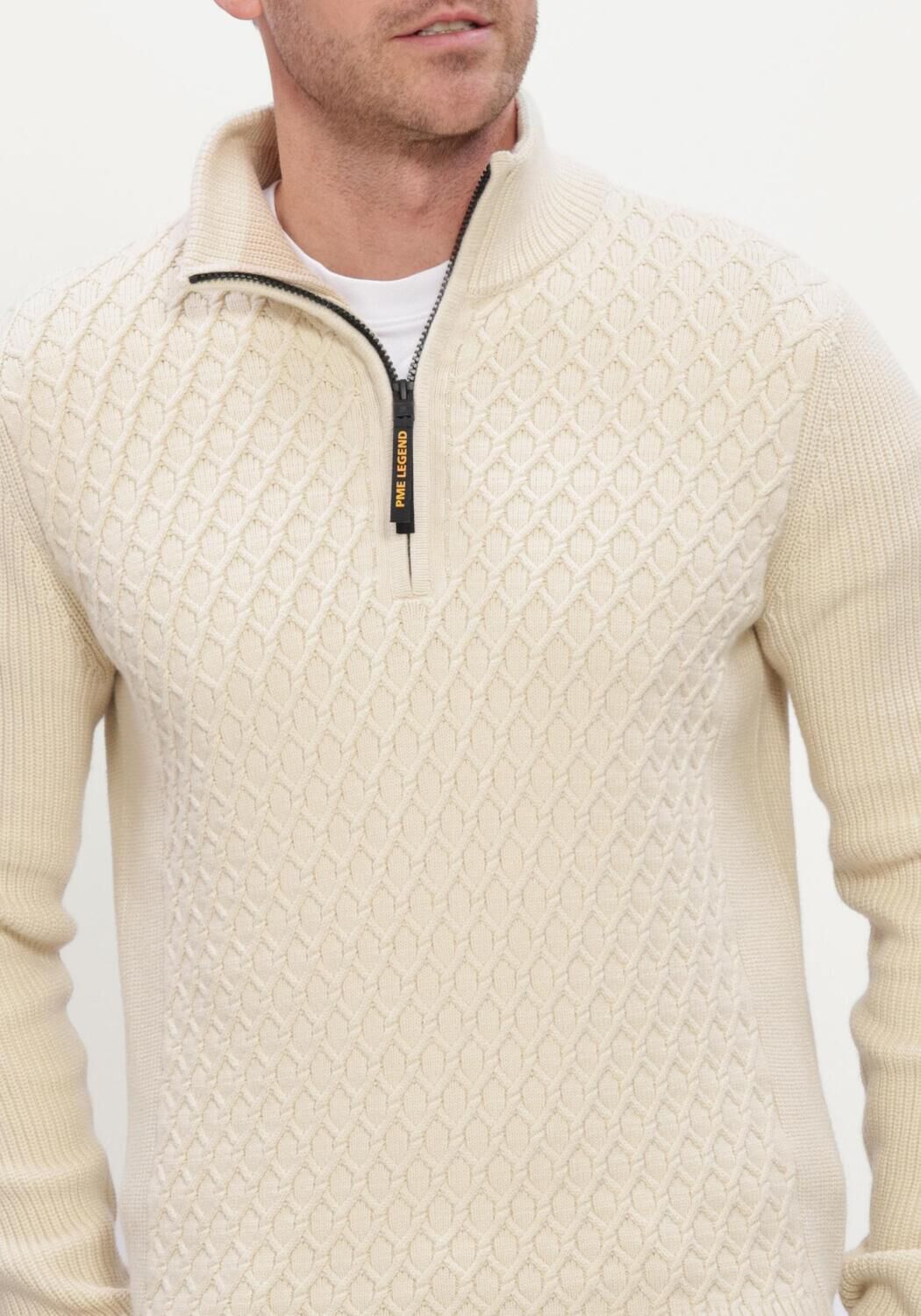 Ecru PME LEGEND Pullover HALF ZIP COLLAR COTTON - large