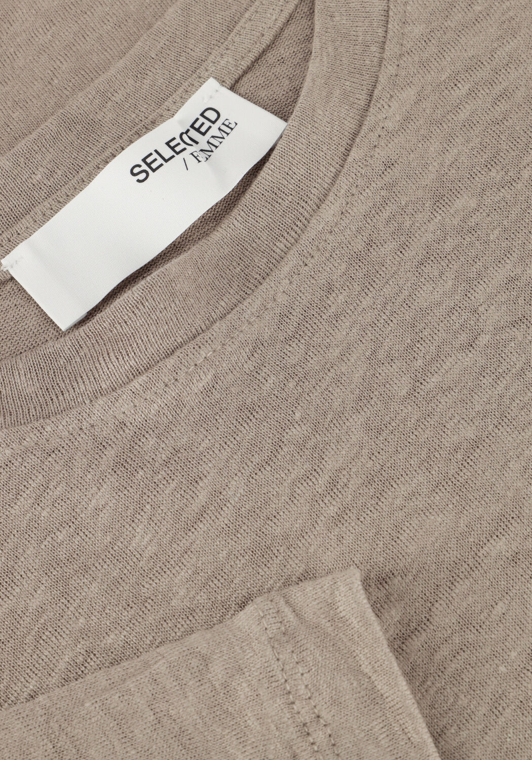 Hellgrau SELECTED WOMEN T-shirt SLFVILJA LINEN SS TEE - large