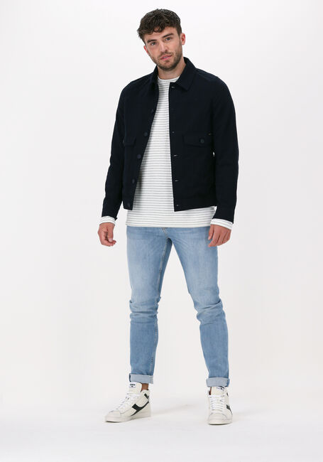 Blaue DSTREZZED Overshirt TRUCKER JACKET SEERSUCKER - large