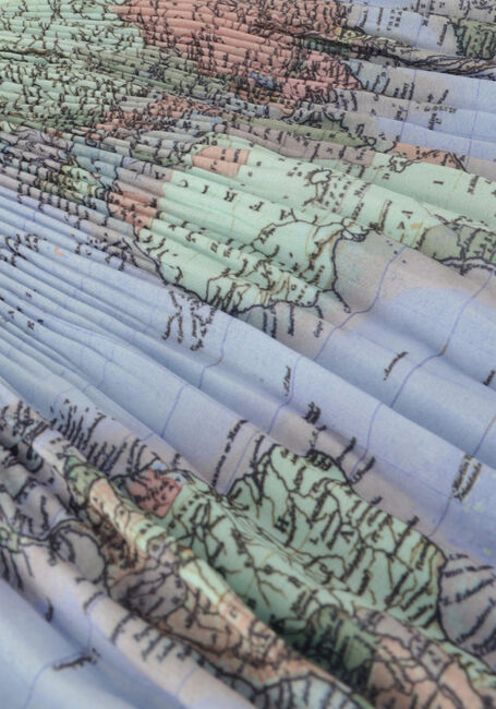 Blaue NONO Minirock NULAN WORLD MAP SHORT PLISSEE SKIRT - large