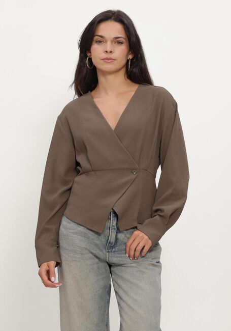 Taupe NEO NOIR Blusen RELINE CREPE BLOUSE - large