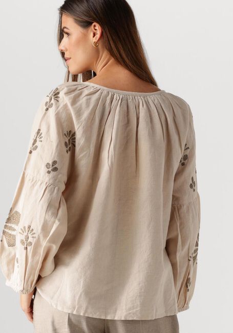 Beige SUMMUM Blusen LONGSLEEVE TOP LINEN HEAVY EMBROIDERY - large