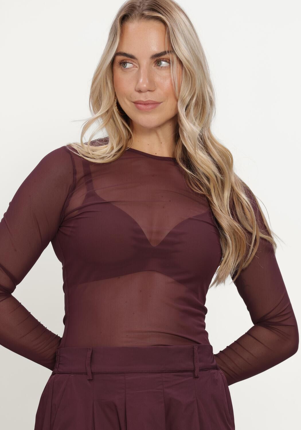 Bordeaux SUMMUM Top ROUND NECK TOP LONG - large