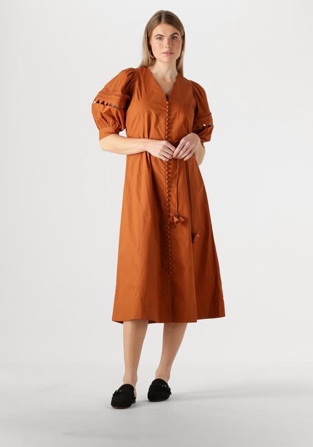 Braune SCARLETT POPPIES Midikleid FLEURETTA MIDI DRESS - large