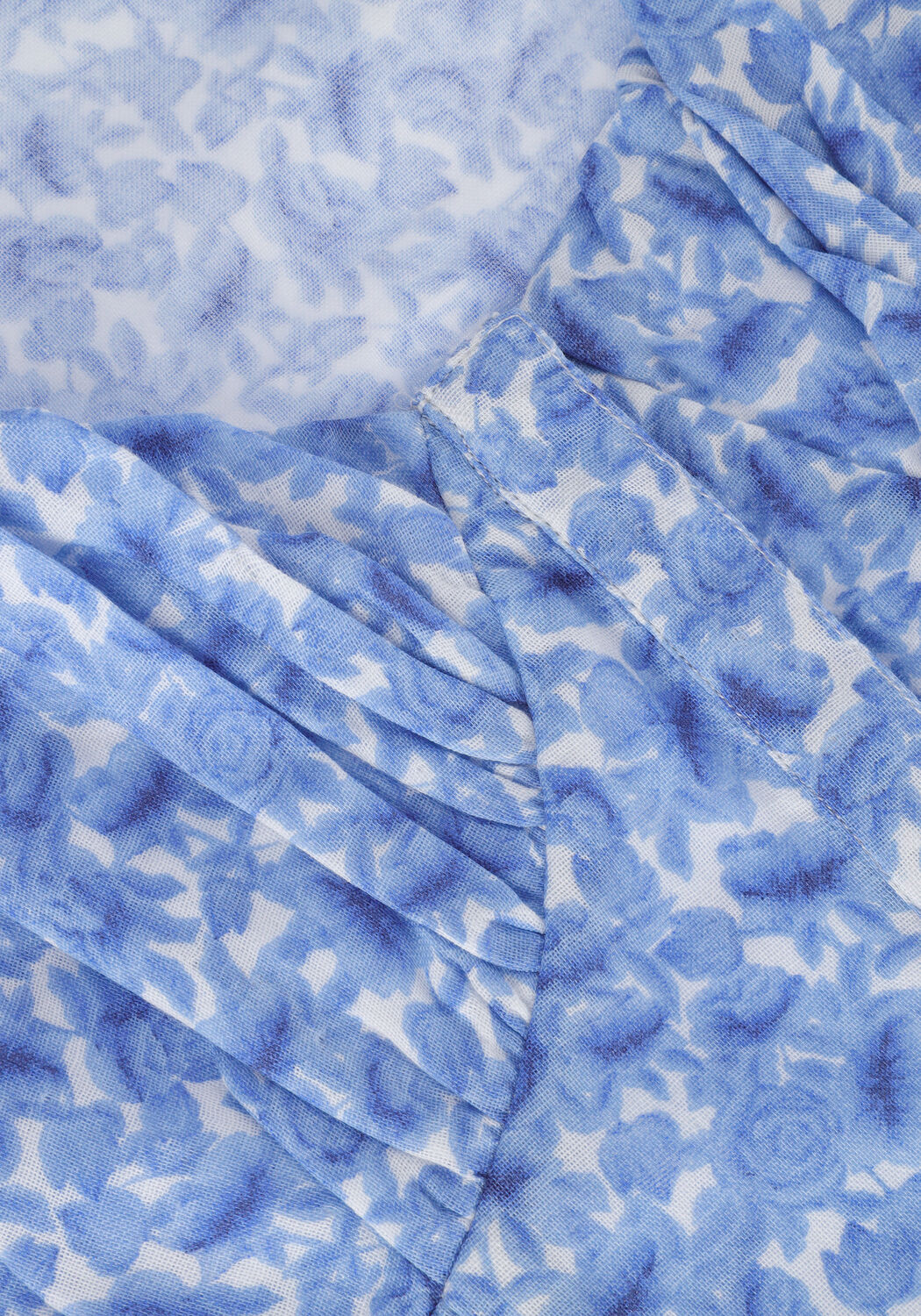 Blaue NA-KD Blusen ORGANIC GATHERED DETAIL LONG SLEEVE BLOUSE - large