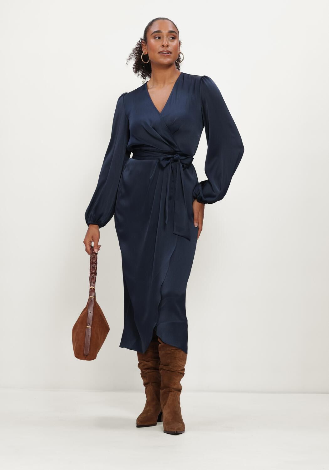 Dunkelblau LINA LOCCHI Midikleid LL-BEA - large