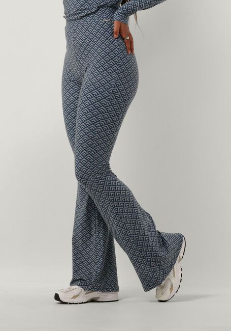 Blaue COLOURFUL REBEL Schlaghose SMALL GEO PEACHED EXTRA FLARE PANTS - large