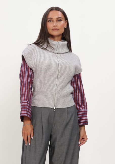 Hellgrau CO'COUTURE Spencer ROWCC ZIP KNIT VEST - large