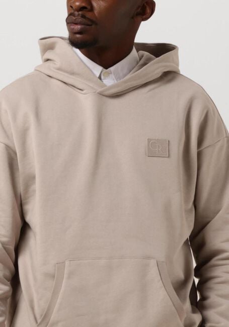 Beige COLOURFUL REBEL Sweatshirt UNI PATCH DROPPED SHOULDER HOODIE - large