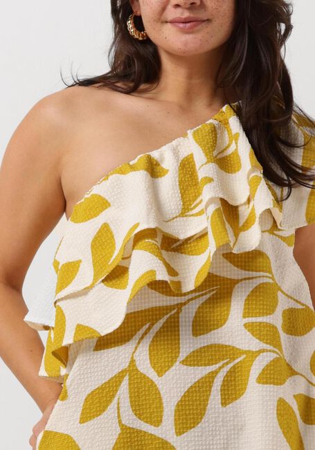 Goldfarbene SECOND FEMALE Midikleid UIVO ONE-SHOULDER DRESS - large
