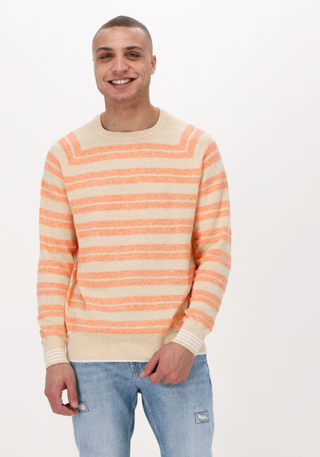 Orangene SCOTCH & SODA Pullover STRUCTURED KNIT LINEN-BLEND CREWNECK PULLOVER - large