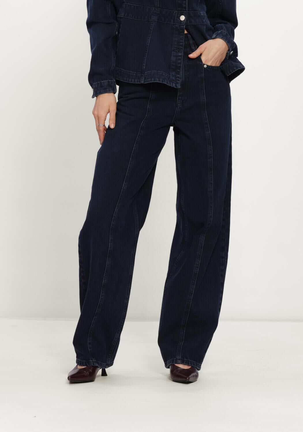 Blaue MSCH COPENHAGEN Barrel jeans MSCHUTTA EVI HW TAPERED JEANS - large